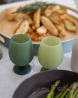 sage + olive | stemm | silicone unbreakable wine glasses - porter green | style + sustainability