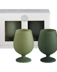 sage + olive | stemm | silicone unbreakable wine glasses - porter green | style + sustainability