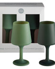 sage + olive | swepp | silicone unbreakable wine glasses - porter green | style + sustainability