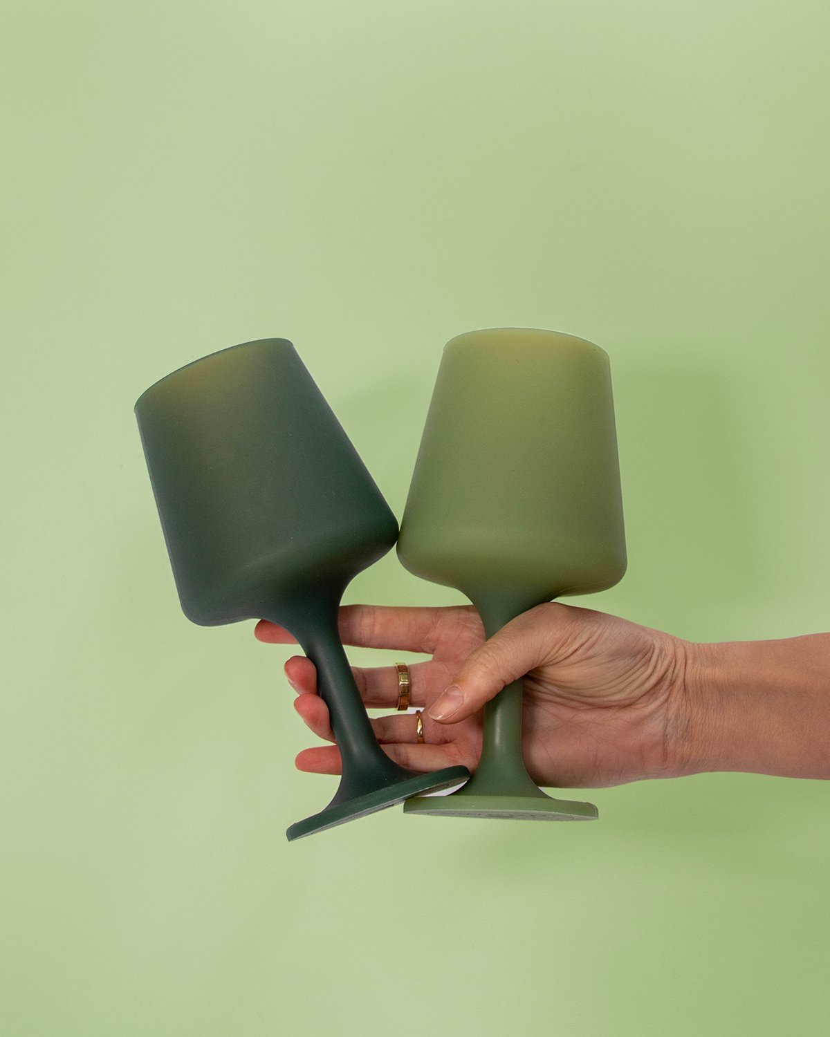 sage + olive | swepp | silicone unbreakable wine glasses - porter green | style + sustainability