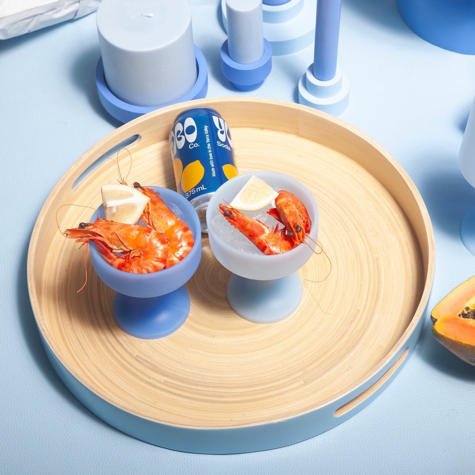 sky + kingfisher | mecc | silicone unbreakable cocktail glasses - porter green | style + sustainability