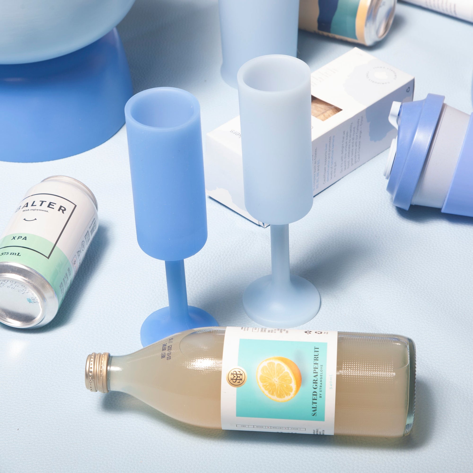 sky + kingfisher | seff | silicone unbreakable champagne flute - porter green | style + sustainability