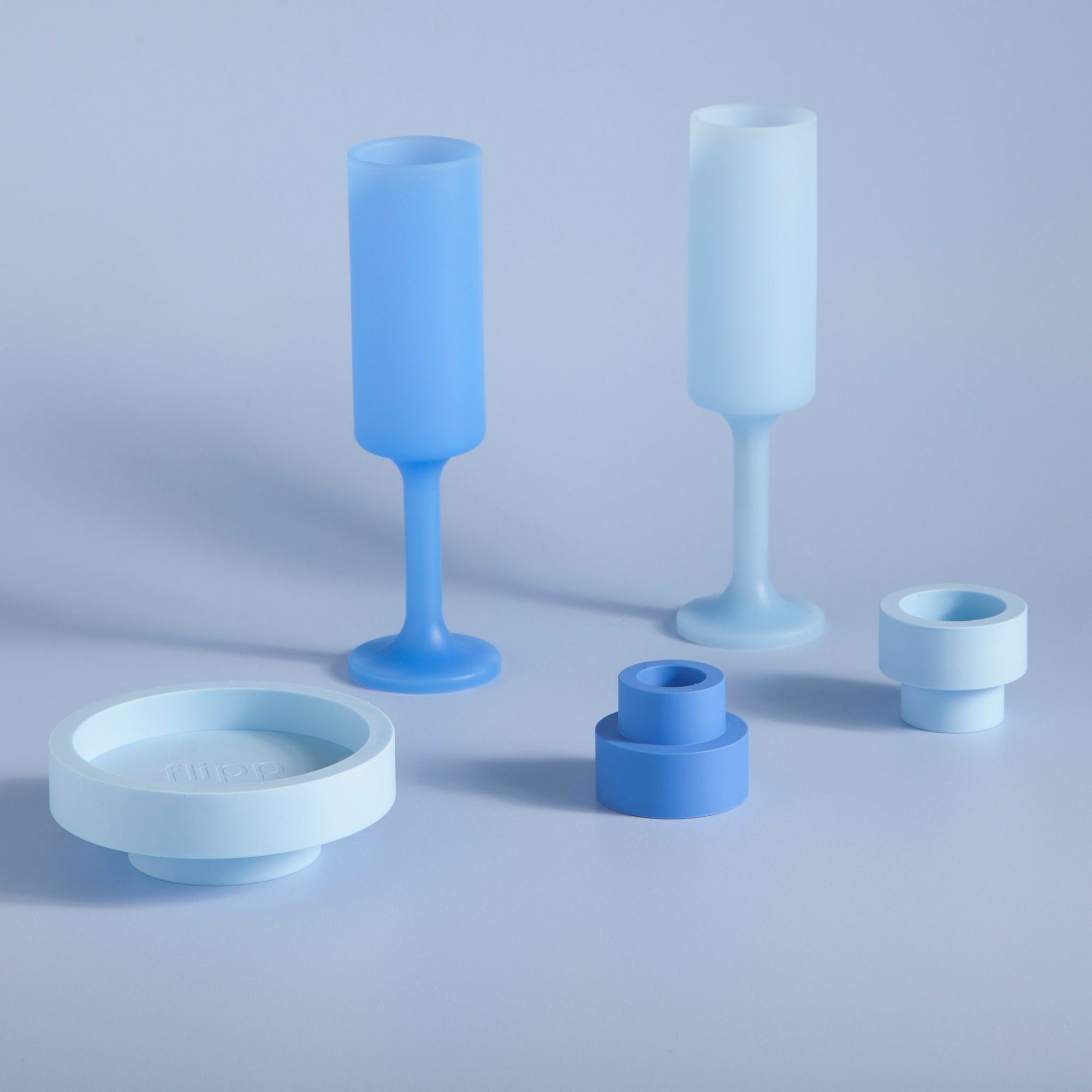 sky + kingfisher | seff | silicone unbreakable champagne flute - porter green | style + sustainability