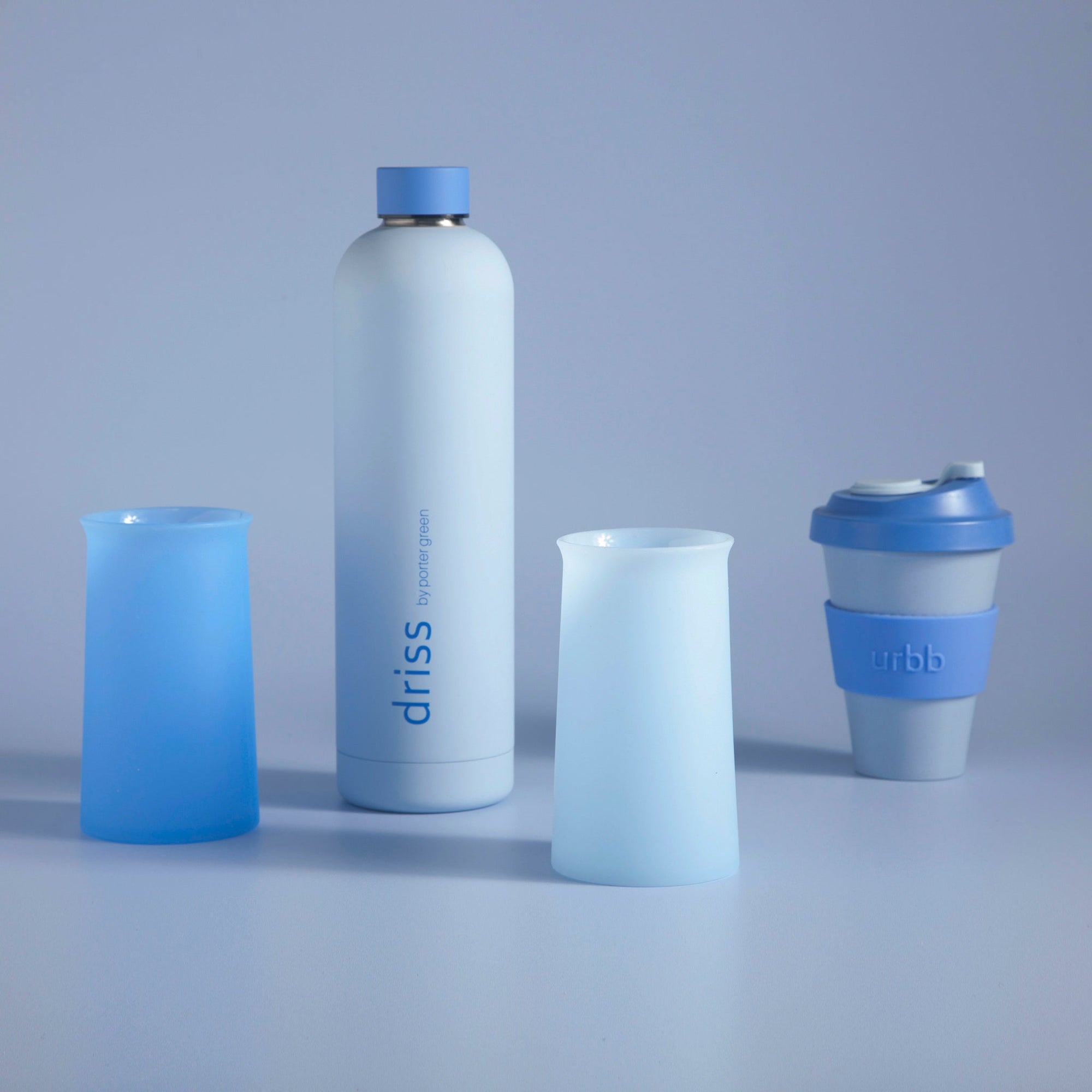 sky + kingfisher | stegg | silicone unbreakable highball glasses - porter green | style + sustainability