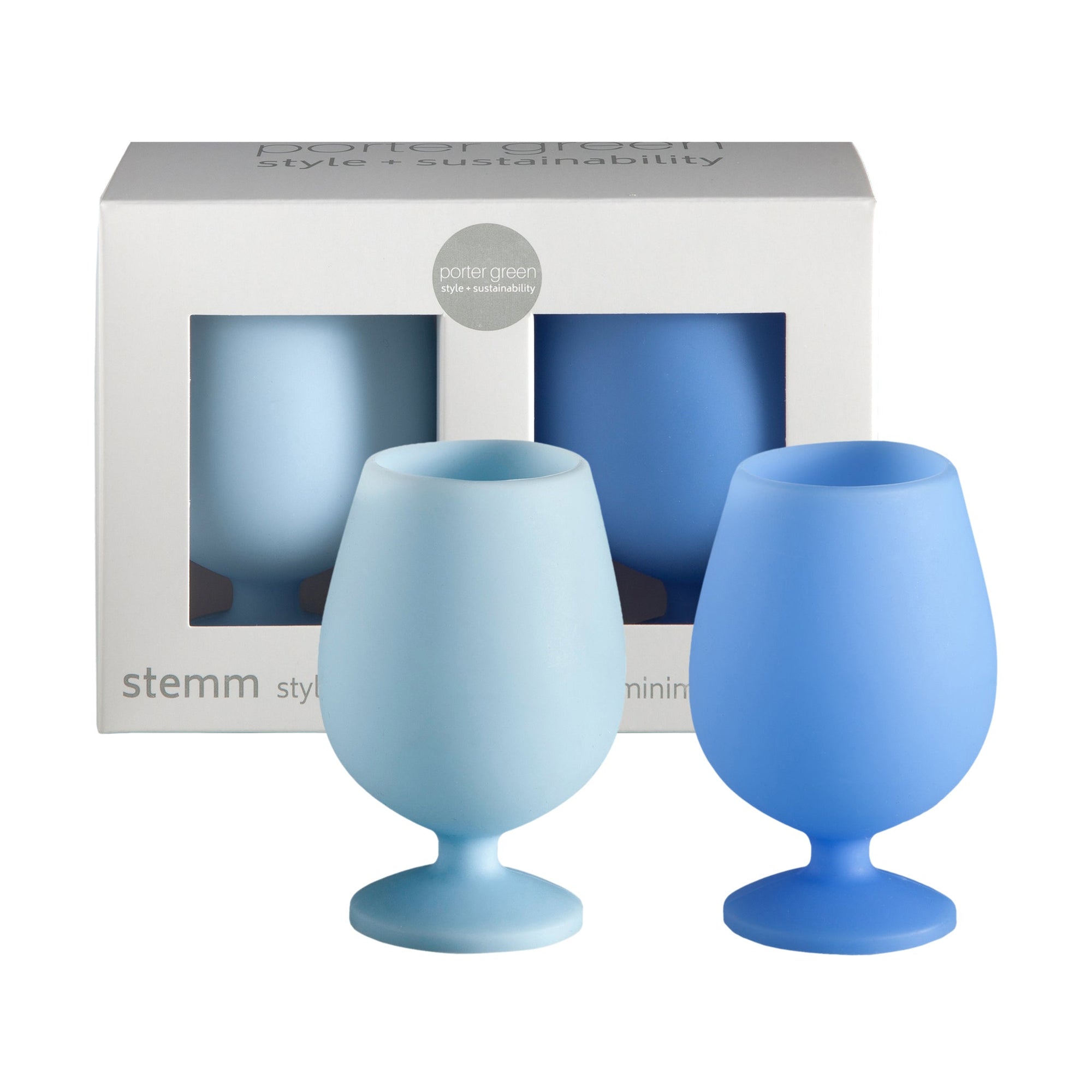 sky + kingfisher | stemm | silicone unbreakable wine glasses - porter green | style + sustainability