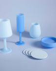 sky + kingfisher | swepp | silicone unbreakable wine glasses - porter green | style + sustainability