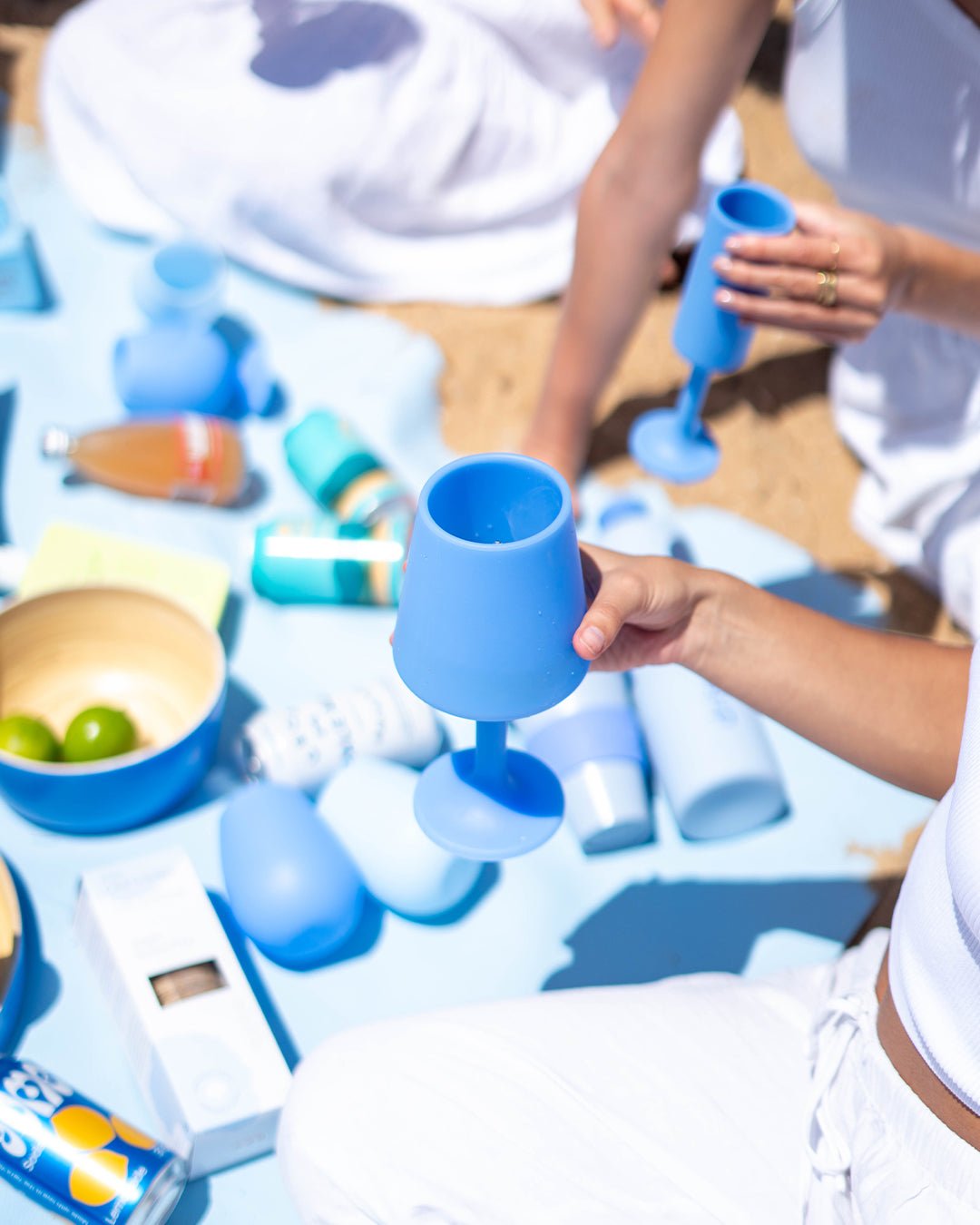 sky + kingfisher | swepp | silicone unbreakable wine glasses - porter green | style + sustainability