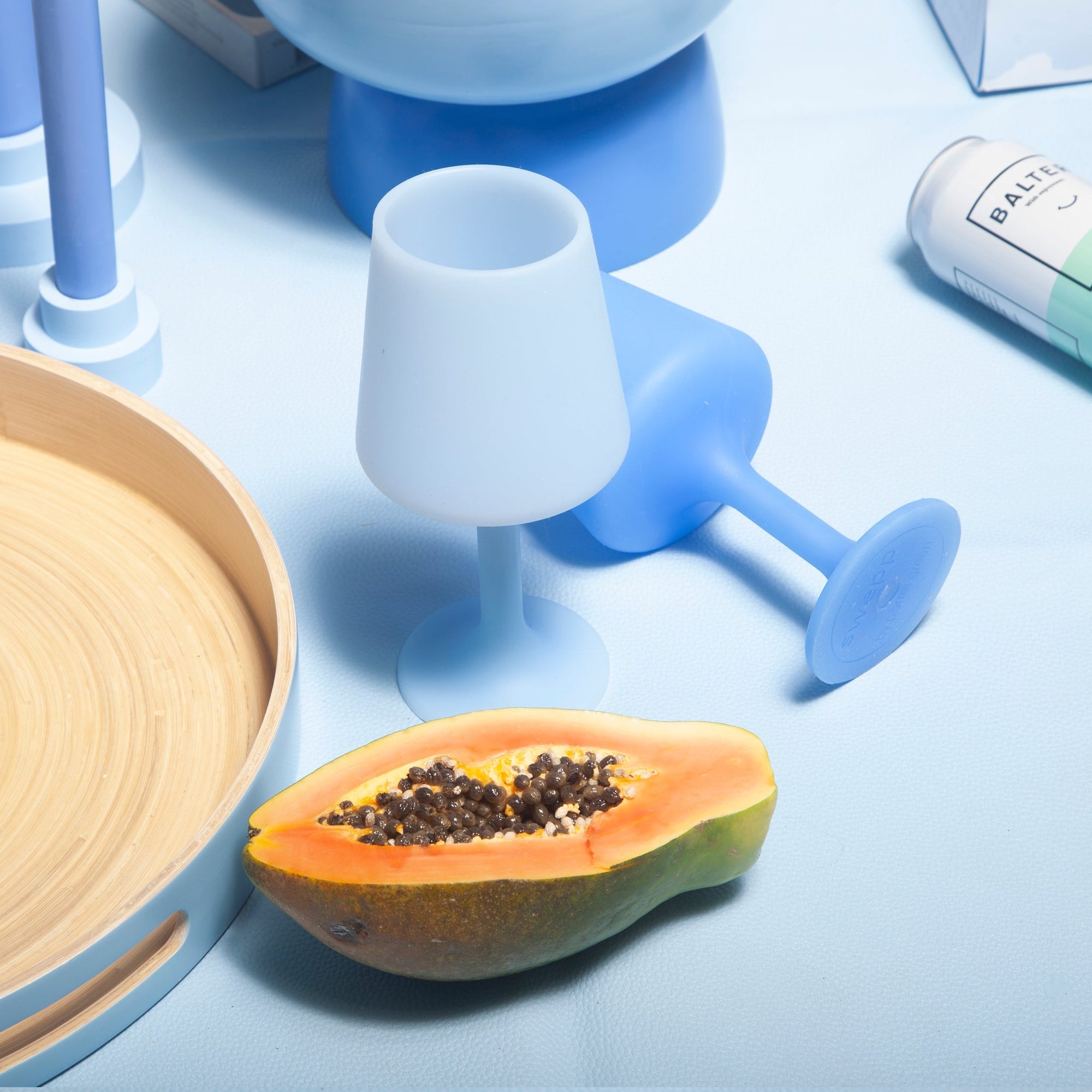 sky + kingfisher | swepp | silicone unbreakable wine glasses - porter green | style + sustainability