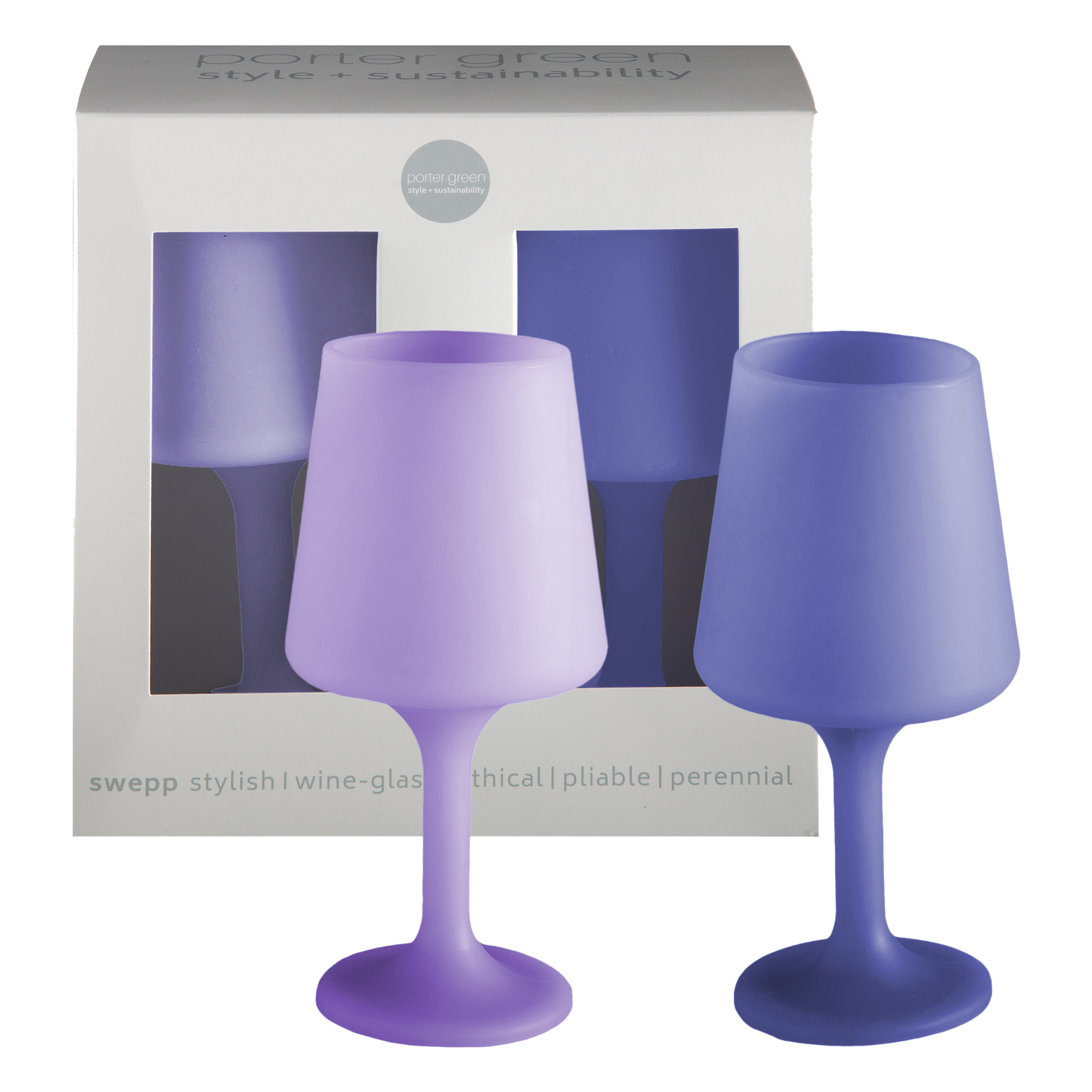 tanzanite + amethyst | swepp | silicone unbreakable wine glasses
