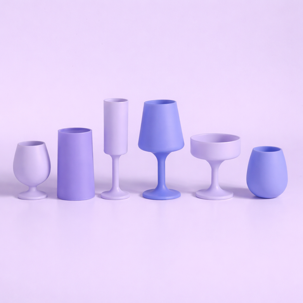 tanzanite + amethyst | swepp | silicone unbreakable wine glasses