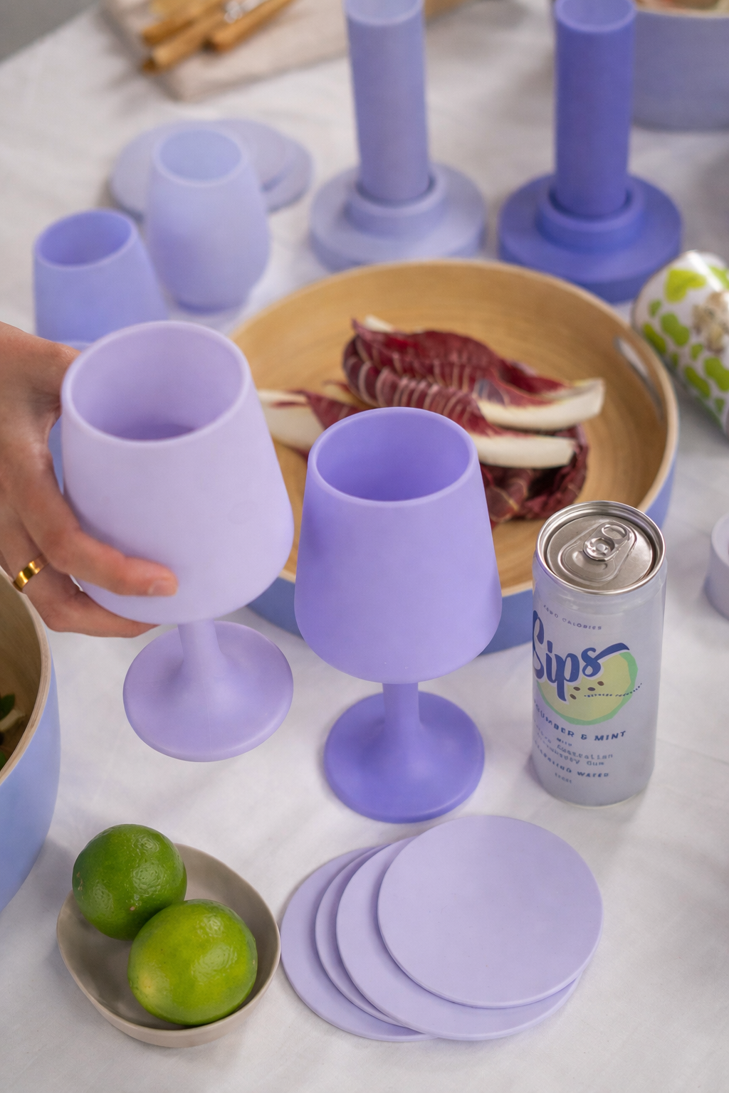 tanzanite + amethyst | swepp | silicone unbreakable wine glasses