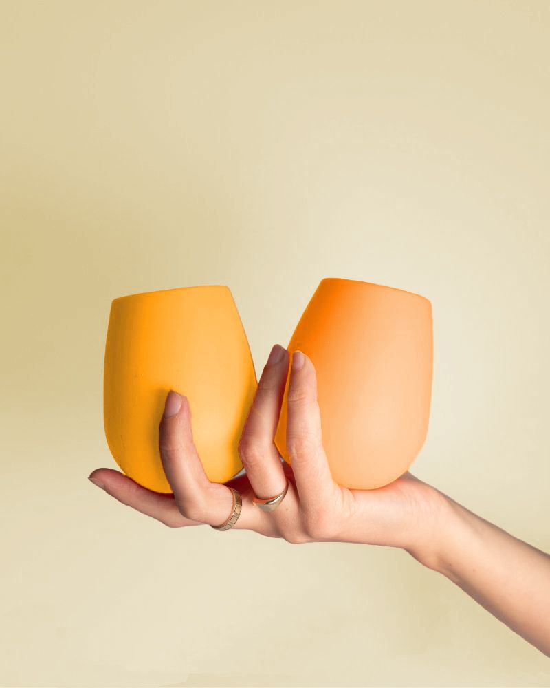sunflower + apricot | fegg | silicone unbreakable glasses
