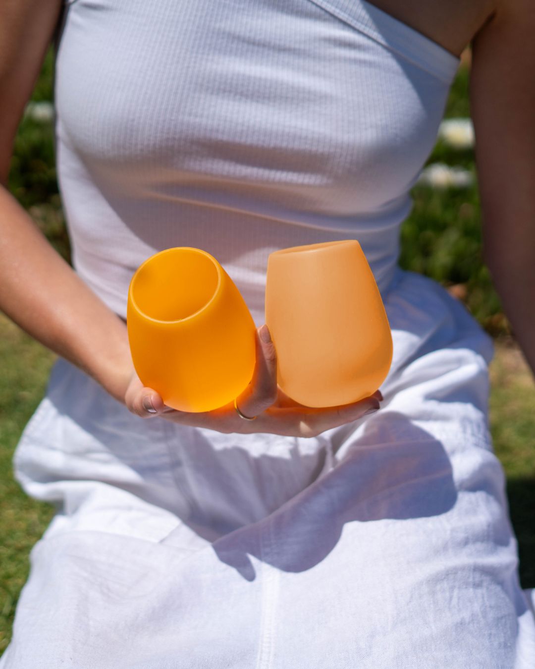 sunflower + apricot | fegg | silicone unbreakable glasses