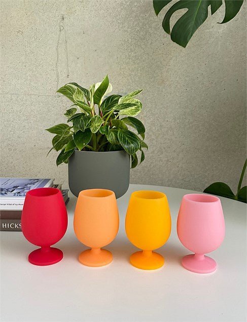 sunset | stemm | silicone unbreakable wine glasses - porter green | style + sustainability
