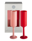 cherry + blush | seff | unbreakable silicone champagne flute | porter green, champagne flutes, unbreakable champagne flutes, champagne flute glasses, coloured champagne glasses, champagne flutes australia