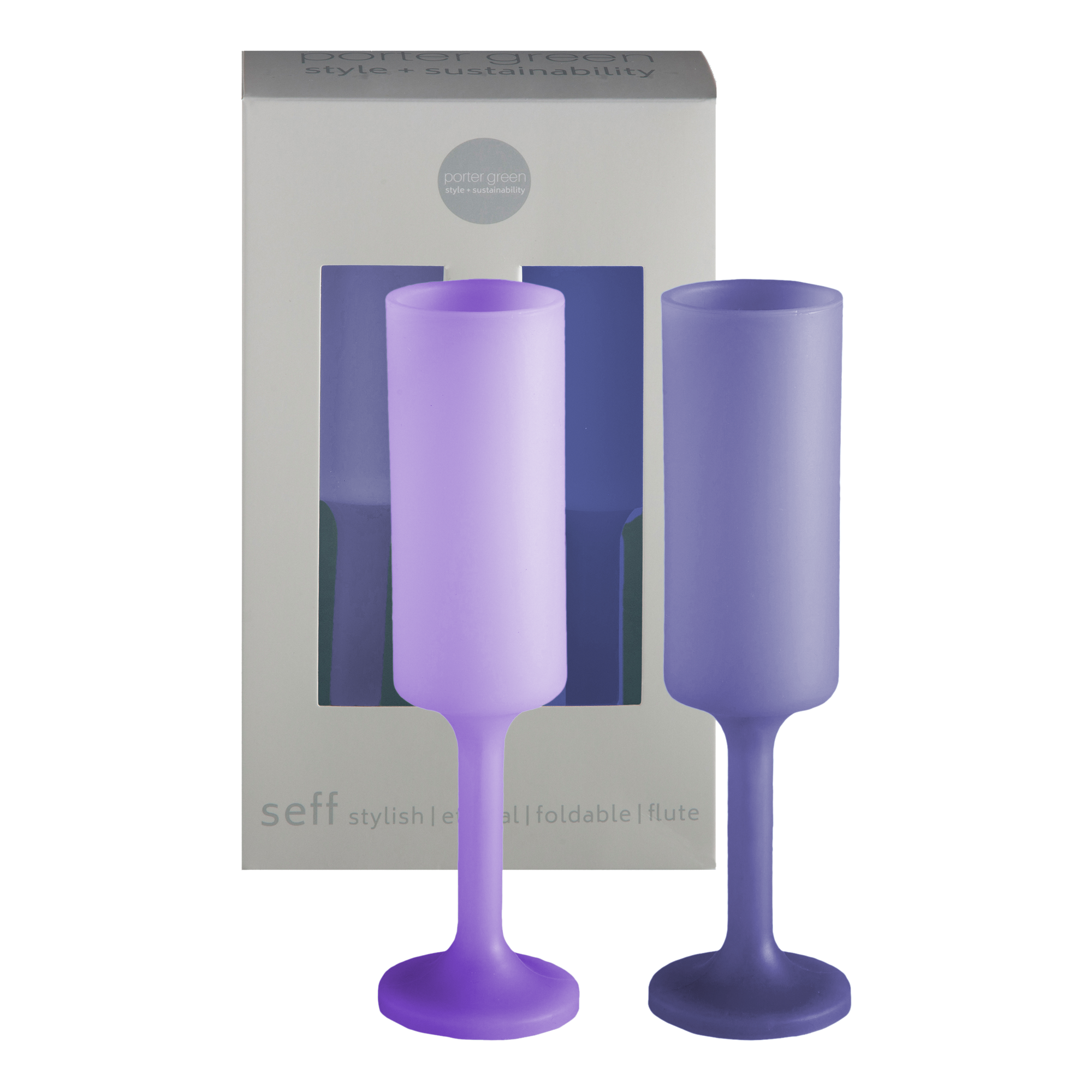 tanzanite + amethyst | seff | silicone unbreakable champagne flute