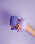 tanzanite + amethyst | stemm | silicone unbreakable wine glasses