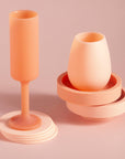 terra + peach | seff | silicone unbreakable champagne flute - porter green | style + sustainability