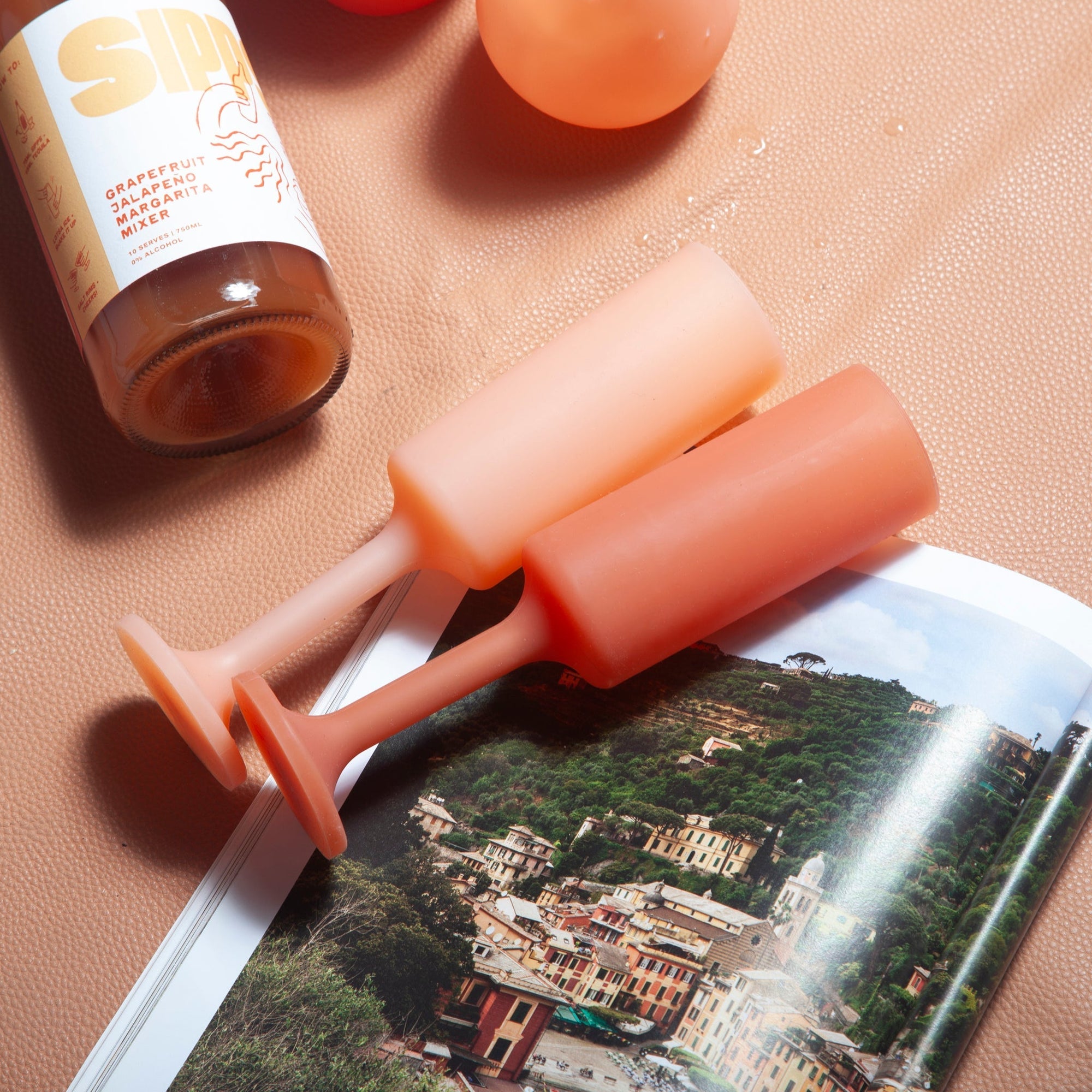 terra + peach | seff | silicone unbreakable champagne flute - porter green | style + sustainability