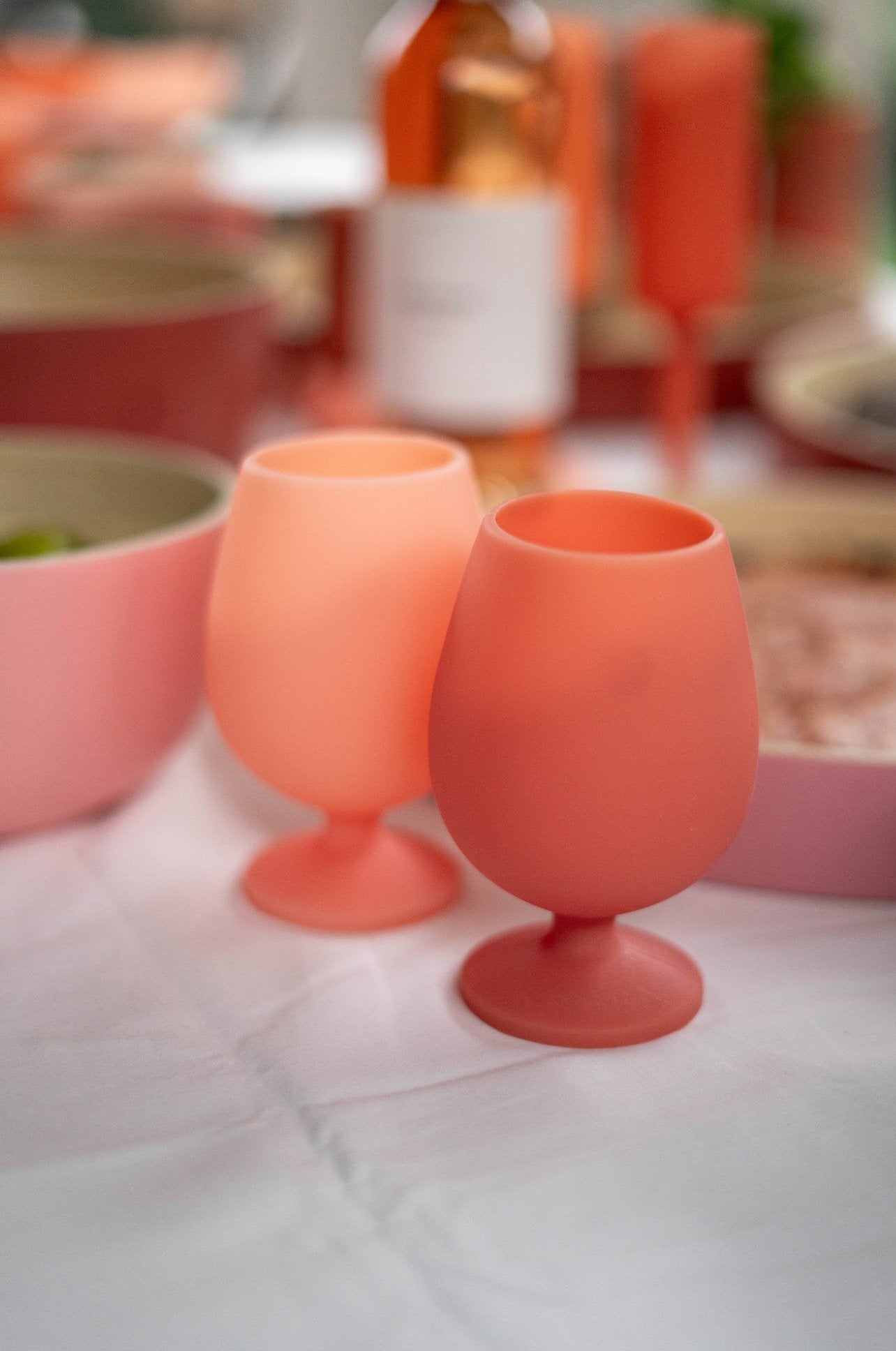 terra + peach | stemm | silicone unbreakable wine glasses - porter green | style + sustainability