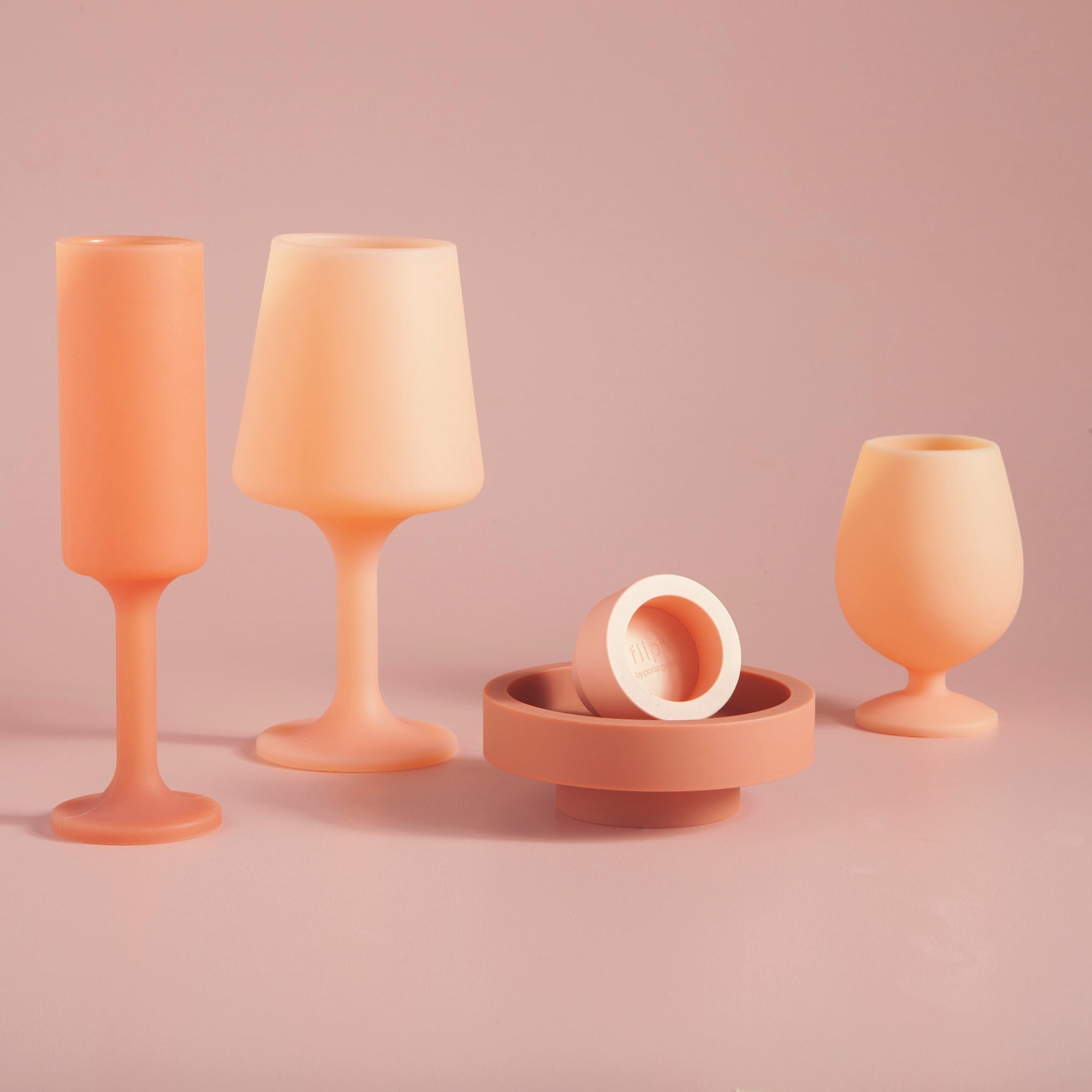 terra + peach | stemm | silicone unbreakable wine glasses - porter green | style + sustainability