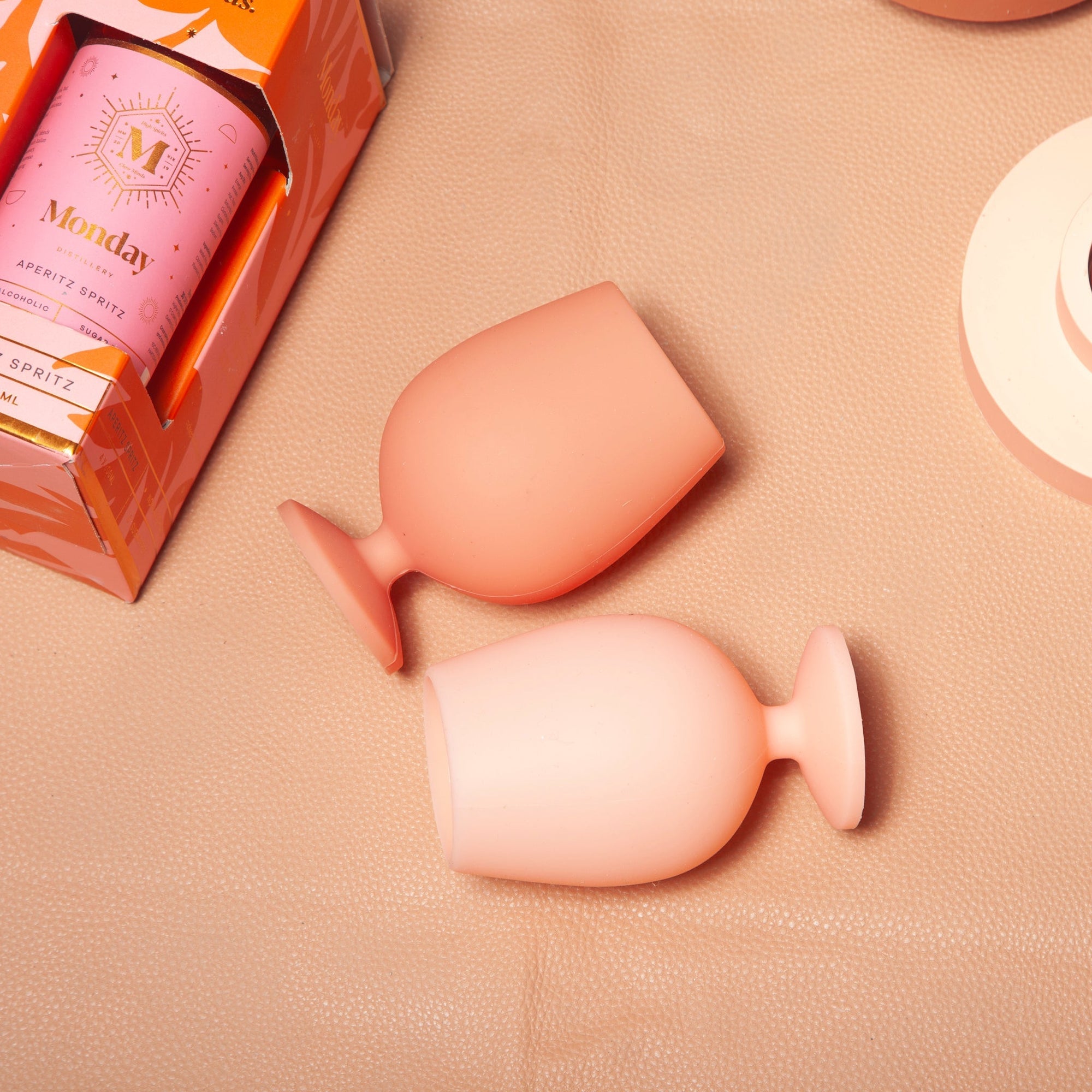 terra + peach | stemm | silicone unbreakable wine glasses - porter green | style + sustainability