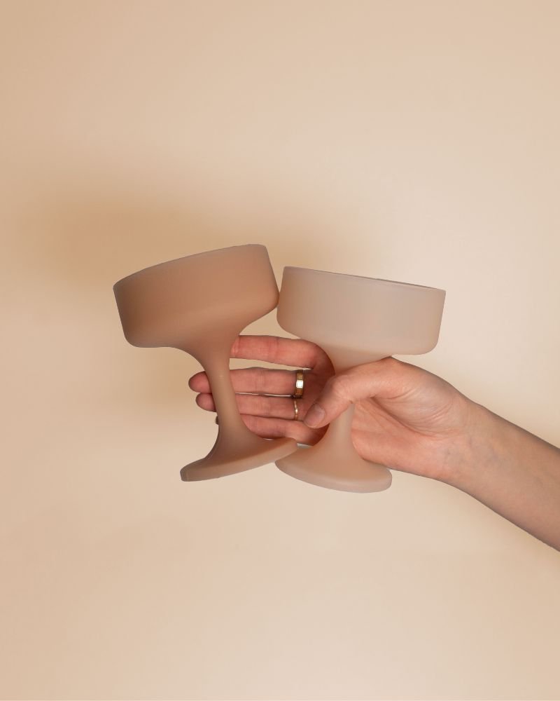 wheat + oat | mecc | silicone unbreakable cocktail glasses - porter green | style + sustainability