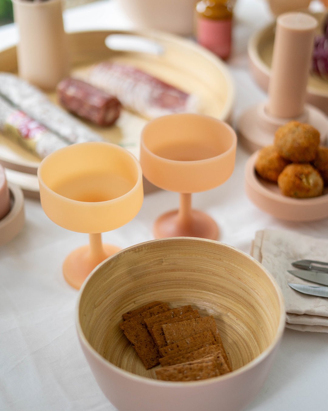 wheat + oat | mecc | silicone unbreakable cocktail glasses - porter green | style + sustainability