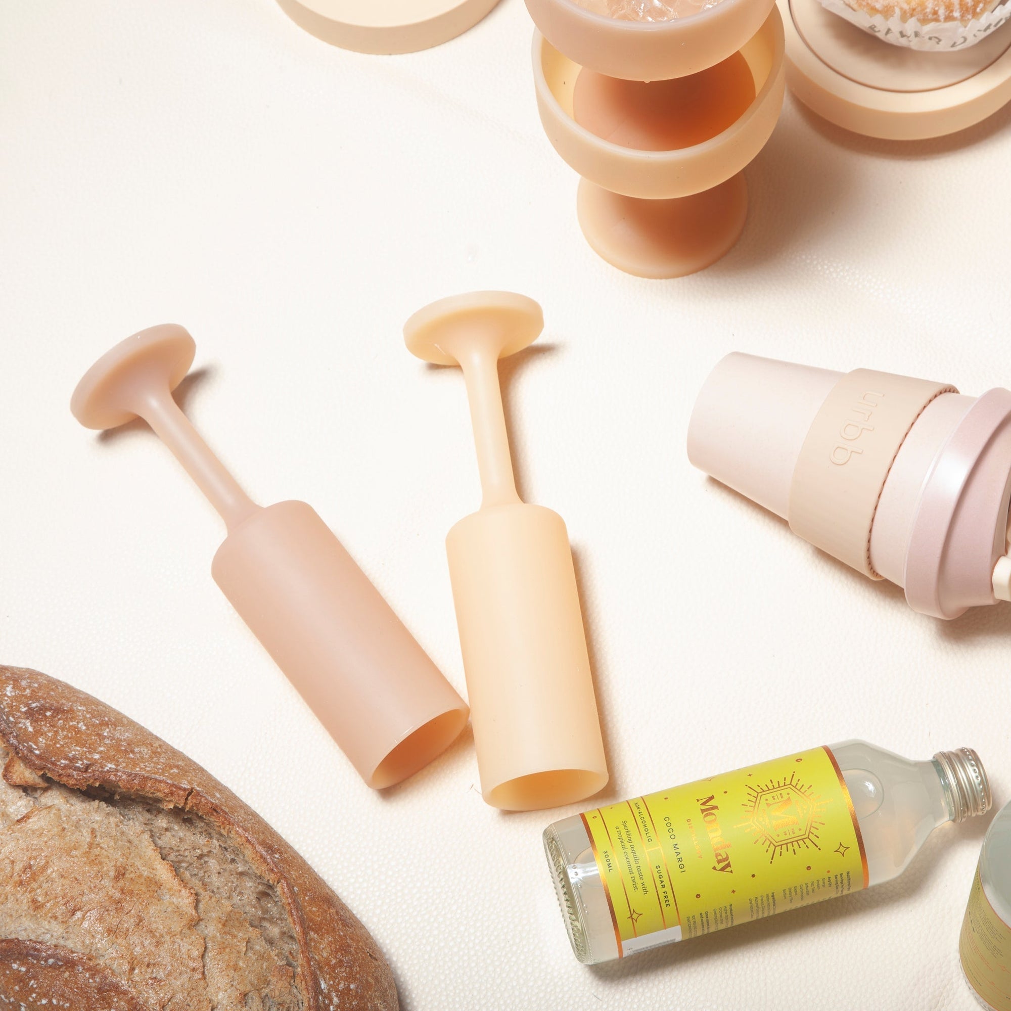 wheat + oat | seff | silicone unbreakable champagne flute - porter green | style + sustainability