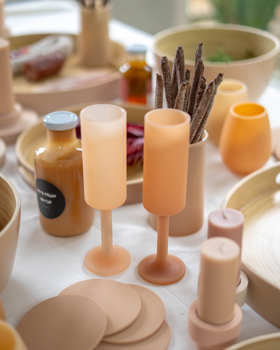 wheat + oat | seff | silicone unbreakable champagne flute - porter green | style + sustainability