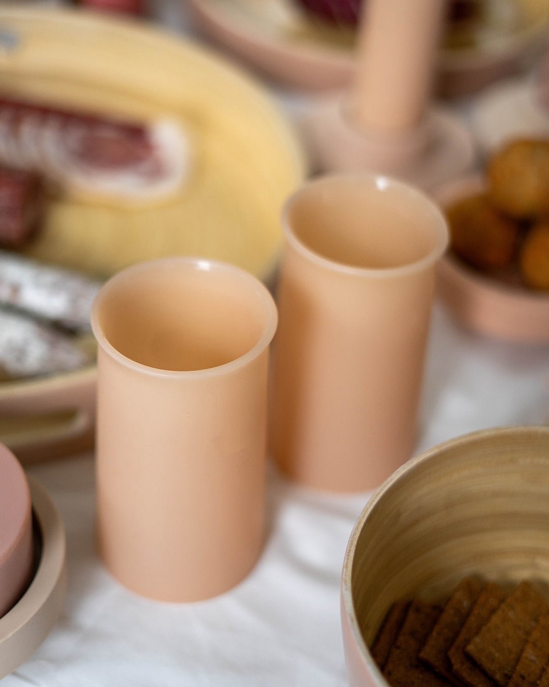 wheat + oat | stegg | silicone unbreakable highball glasses - porter green | style + sustainability