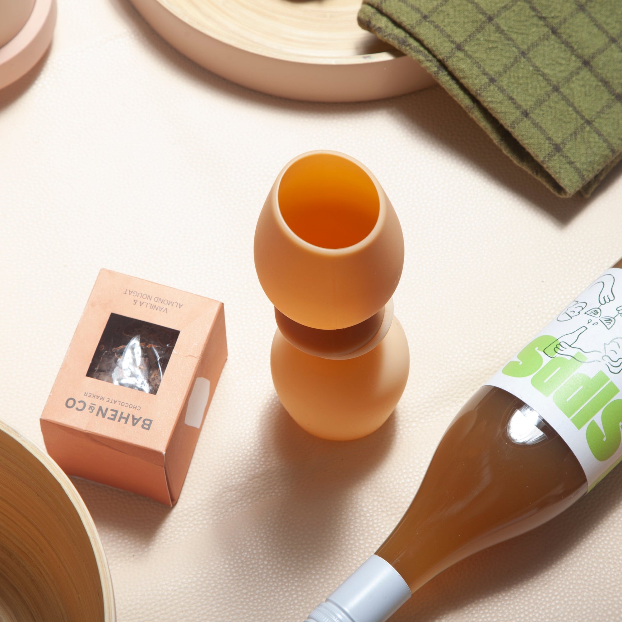 wheat + oat | stemm | silicone unbreakable wine glasses - porter green | style + sustainability