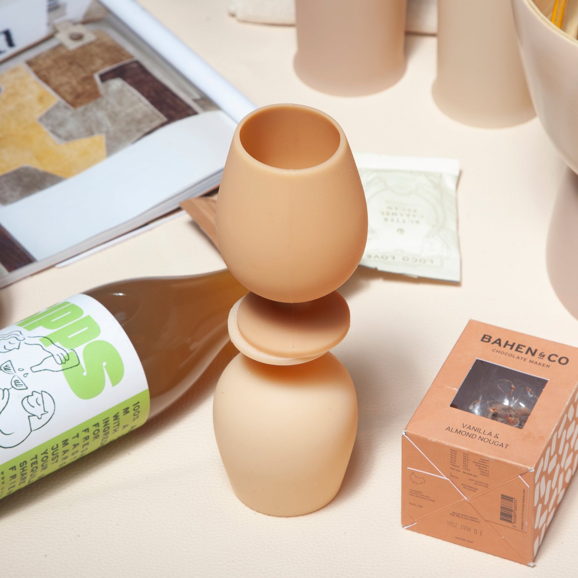 wheat + oat | stemm | silicone unbreakable wine glasses - porter green | style + sustainability