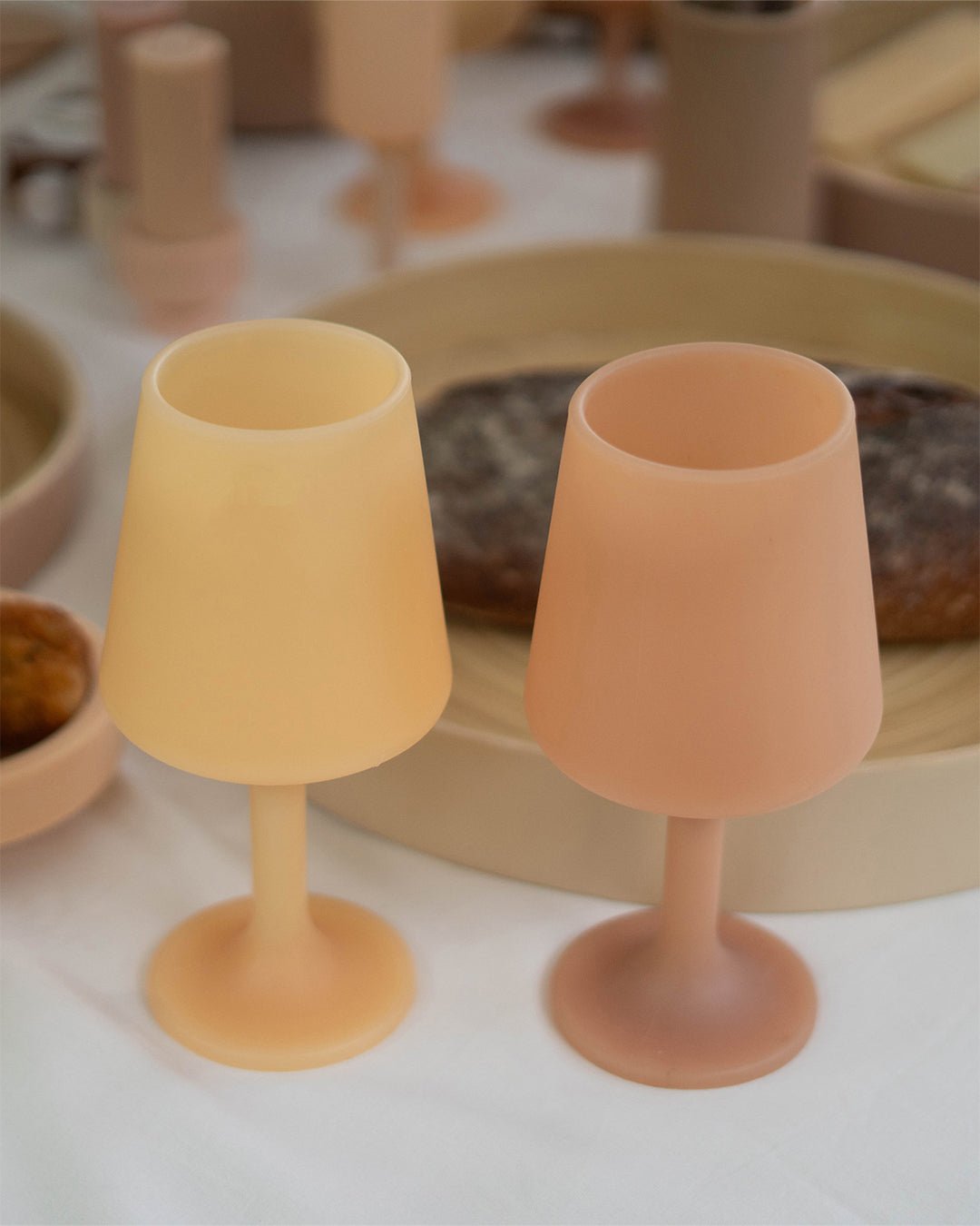 wheat + oat | swepp | silicone unbreakable wine glasses - porter green | style + sustainability