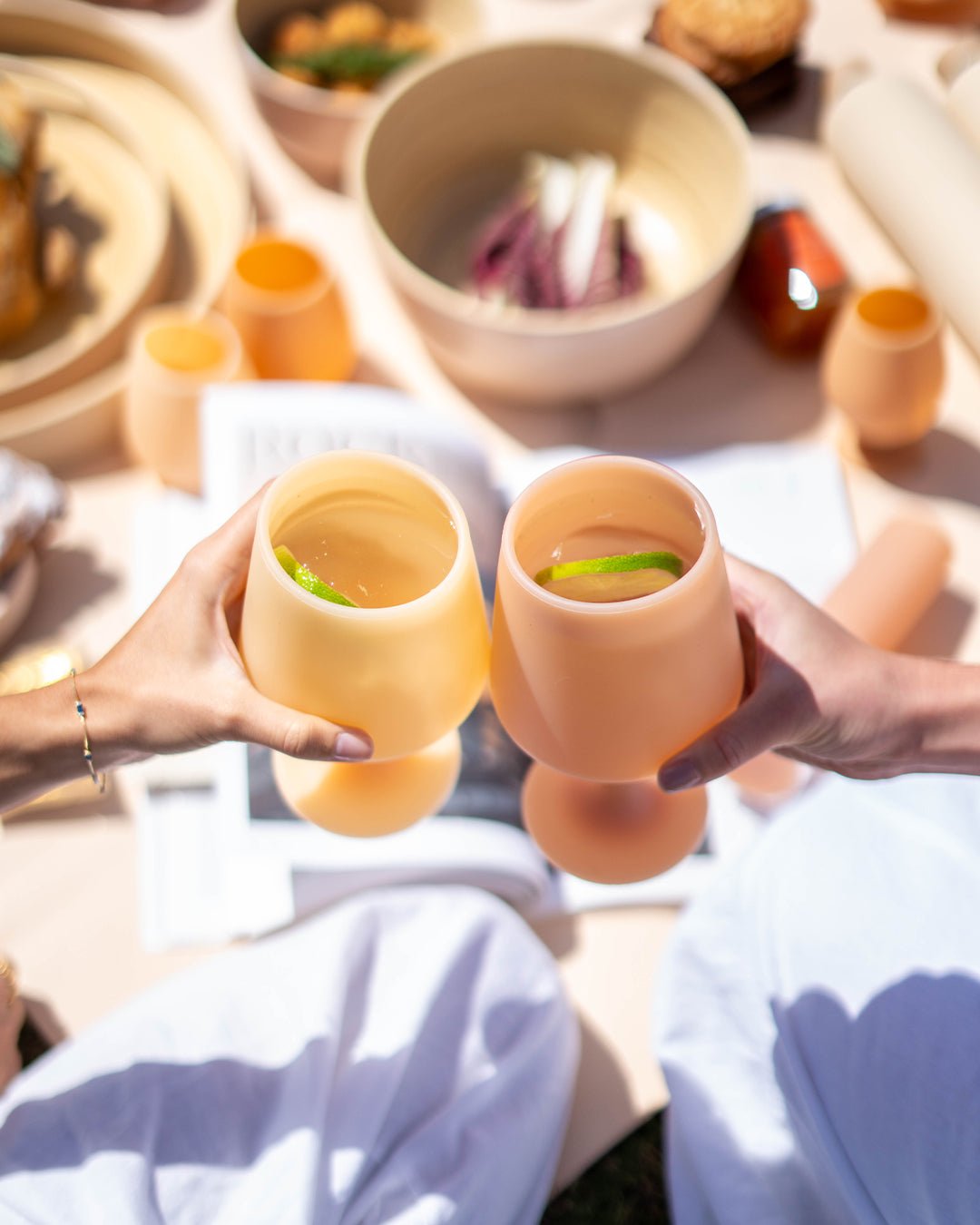 wheat + oat | swepp | silicone unbreakable wine glasses - porter green | style + sustainability